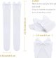 Satin Bow Stockings Women Opaque Thigh High Stockings Over Knee Long Stockings (1 Pairs)